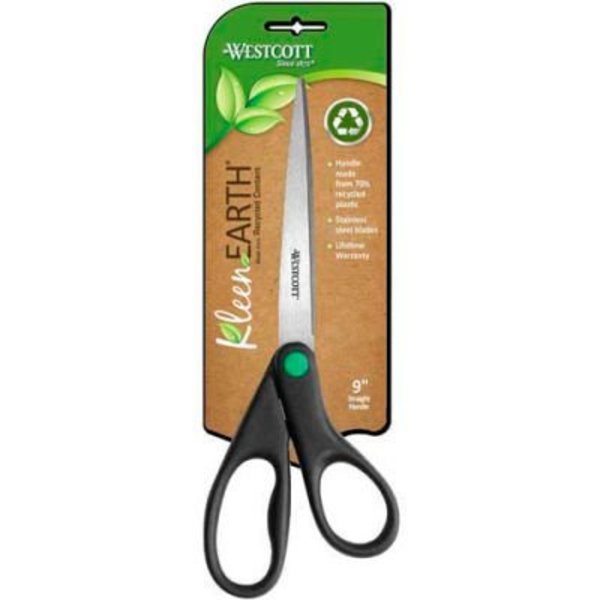 Acme United Westcott 13138 KleenEarth Recycled Scissors, Black, 9" 13138